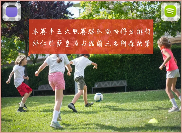本赛季五大联赛球队场均得分排行拜仁巴萨皇马占据前三名阿森纳紧随其后位列第五